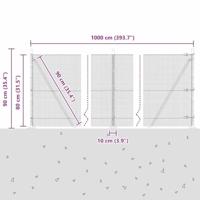 VidaXL Afrasteringspaal zilver 10 x 0,8 m (16 x 16 mm gaas) staal - thumbnail