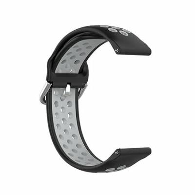 Siliconen sportbandje met gesp - Zwart + grijs - Garmin Vivoactive 6 / Vivoactive 5 / Vivoactive 3