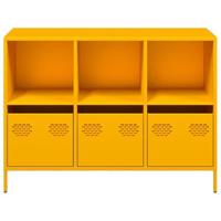 Dressoir 101,5x39x73,5 cm koudgewalst staal mosterdgeel - thumbnail