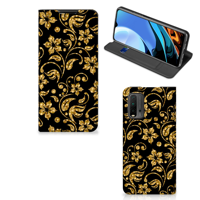 Xiaomi Poco M3 | Redmi 9T Smart Cover Gouden Bloemen - thumbnail