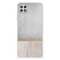Samsung Galaxy A22 5G | Bumper Hoesje | Wood Concrete - thumbnail