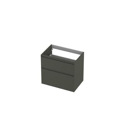 INK - Onderkast 2 Laden Greeploos Gelakt 45gr A-symmetrisch - 700x450x650 Mm - Mat Beton Groen