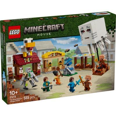 LEGO minecraft 21273 de ghast-ballon aanval op het dorp