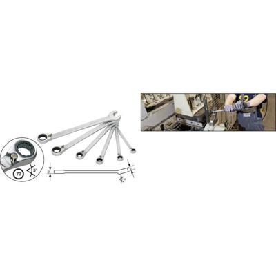 HAZET Ratel-ring-steeksleutelset 606/6-1 - Buitentwaalfkant tractieprofiel - 6-delig - 21 - 32 HAZET Ratel-ring-steeksleutelset 606/6-1 - Buitentwaalfkant tractieprofiel - 6-delig - 21 - 32