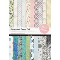 Creativ Company Papierblok bloemen met handgemaakt papier, 20 vellen - thumbnail