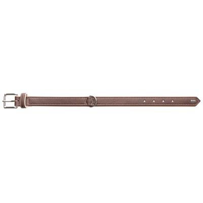 HUNTER Elandleder-hondenhalsband Canadian Elk, donkerbruin/beige, Maat: 30