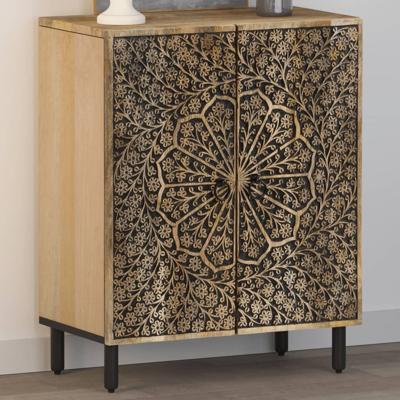 Bijzetkast 60x33x75 cm massief mangohout