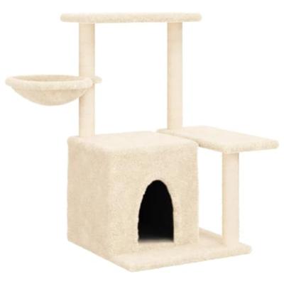 Kattenmeubel met sisal krabpalen 83 cm crmekleurig