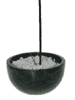 Wierookbakje Zwart Zeepsteen met Witte Steentjes - thumbnail