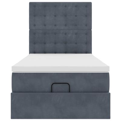 Ottoman bed met matrassen en LED's 140x200cm fluweel - thumbnail