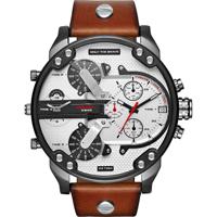Diesel Heren DZ7394 &apos;Mr. Daddy 2.0&apos; chronograaf 4 tijdzones bruin lederen horloge - thumbnail