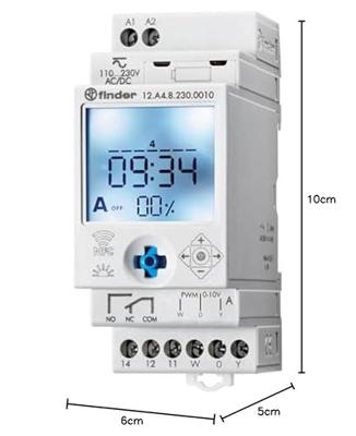 Finder 12.A4.8.230.0010 Schakelklok voor DIN-rails 230 V/DC, 230 V/AC Weekprogramma
