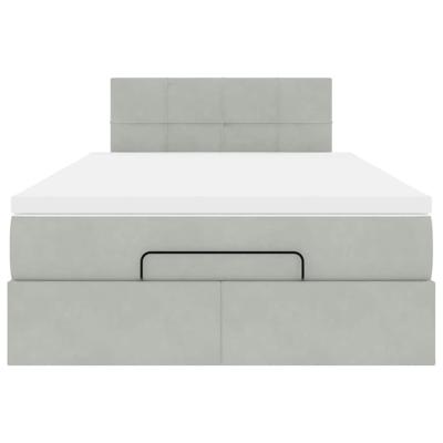 Ottoman bed met matras en LED's 100x200 cm fluweel lichtgrijs