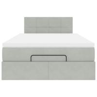 Ottoman bed met matras en LED's 80x200cm fluweel lichtgrijs - thumbnail