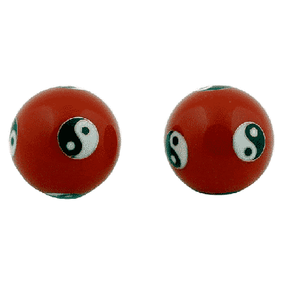 Meridiaankogels Yin Yang Rood (4 cm)