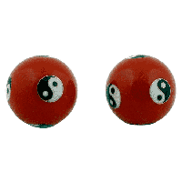 Meridiaankogels Yin Yang Rood (4 cm) - thumbnail