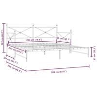Slaapbank onderschuifbed zonder matras 107x203 cm staal zwart - thumbnail