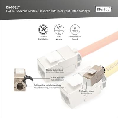 Digitus DN-93617 RJ45-inbouwmodule Keystone CAT 6A 1 stuk(s)