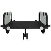 Fietstrailer oxford stof en ijzer grijs en zwart - thumbnail