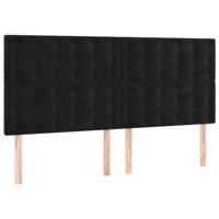 Boxspring met matras fluweel zwart 160x200 cm - thumbnail