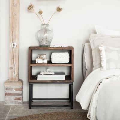 DTP Home Nachtkastje 'Timber' Hout en staal, 45 x 35cm