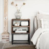 DTP Home Nachtkastje 'Timber' Hout en staal, 45 x 35cm - thumbnail