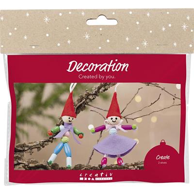 Creativ Company Mini hobbyset decoratie, kerstkabouters, diverse kleuren, 1 doos