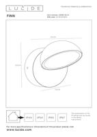 Lucide FINN - Wandlamp Binnen/Buiten - LED - 1x12W 3000K - IP54 - Dag/nacht sensor - Wit - thumbnail