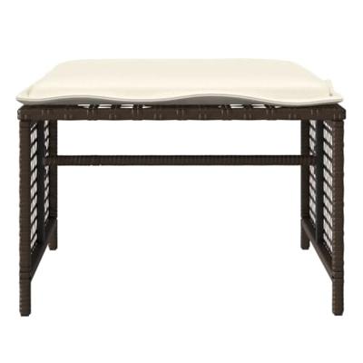 4-delige Loungeset met kussens poly rattan bruin 4-delige Loungeset met kussens poly rattan bruin