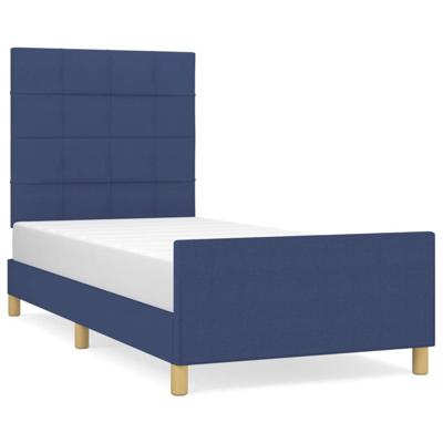 Bedframe zonder matras 90x190 cm stof blauw