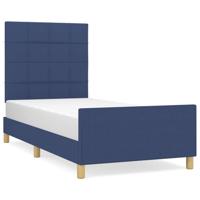 Bedframe zonder matras 90x190 cm stof blauw - thumbnail