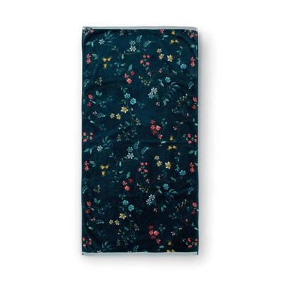 Pip Studio Pip Studio Les Fleurs Douchelaken - Donkerblauw 70 x 140 cm