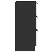 Dressoirs 2 st 30x30x70 cm bewerkt hout zwart - thumbnail
