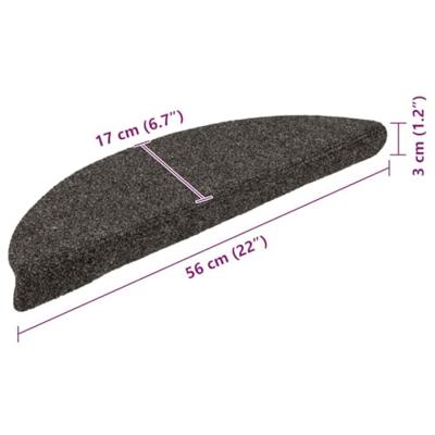 Trapmatten Zelfklevend 30 stuks 56x17x3 cm Antraciet Halfrond