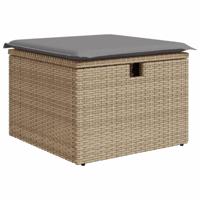 8-delige Loungeset met kussens poly rattan beige - thumbnail