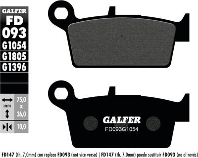 GALFER remblokken "fd093" brake pad fd093 g1054 organic