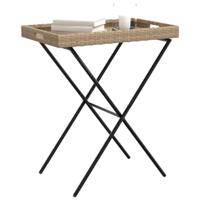 Dienbladtafel inklapbaar 65x40x75 cm poly rattan beige - thumbnail