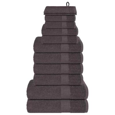 VidaXL 12-delige handdoekenset 360 g/m² 100% katoen antracietkleurig
