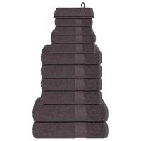 VidaXL 12-delige handdoekenset frogn 360 g/m² antraciet - thumbnail