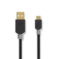 Kabel USB 2.0 | A male - Micro-B male | 1,0 m | Antraciet - thumbnail