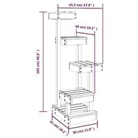 Kattenmeubel 45,5x49x103 cm massief grenenhout - thumbnail