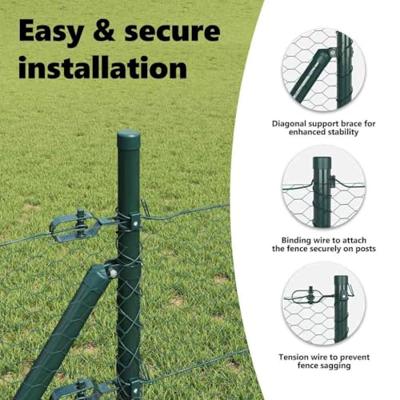 VidaXL Afrasteringspaal groen 10 x 0,5 m (25 mm gaas) staal en pvc