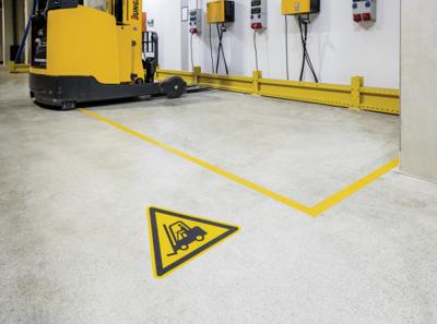 Durable 173404 Symbool -waarschuwing voor heftrucks- Geel, Zwart 1 stuk(s) (l x b x h) 430 x 430 x 0.4 mm