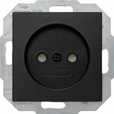 Kopp stopcontact enkel kinderveilig mat zwart HK07 948650006