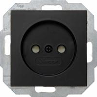 Kopp stopcontact enkel kinderveilig mat zwart HK07 948650006 - thumbnail