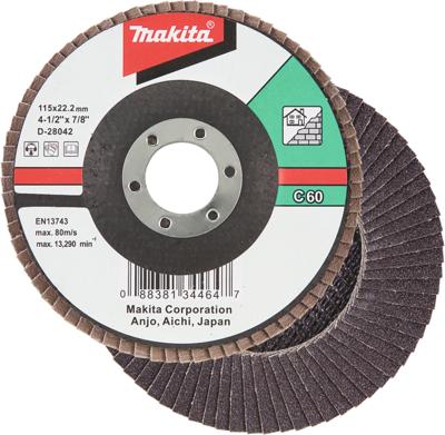 Makita Accessoires Lamellenschuurschijf 115mm C60 - D-28042 D-28042 Makita Accessoires Lamellenschuurschijf 115mm C60 - D-28042 D-28042