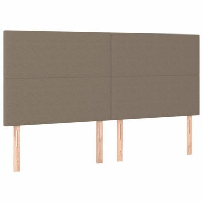 Hoofdborden 4 st 100x5x78/88 cm stof taupe