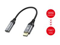 Equip 133445 video kabel adapter 0,15 m DisplayPort HDMI Zwart, Grijs - thumbnail