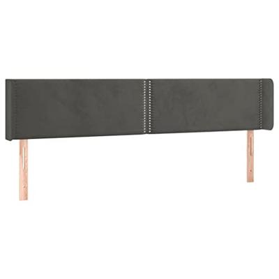 Hoofdbord LED 163x16x78/88 cm fluweel donkergrijs