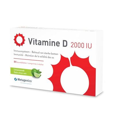 Metagenics Vitamine D 2000iu Kauwtabletten Limoensmaak 84Tabletten